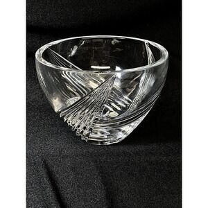 Montreux  24% Lead Crystal Candy Display Bowl Czech Republic 7"‎ X 4 3/4"